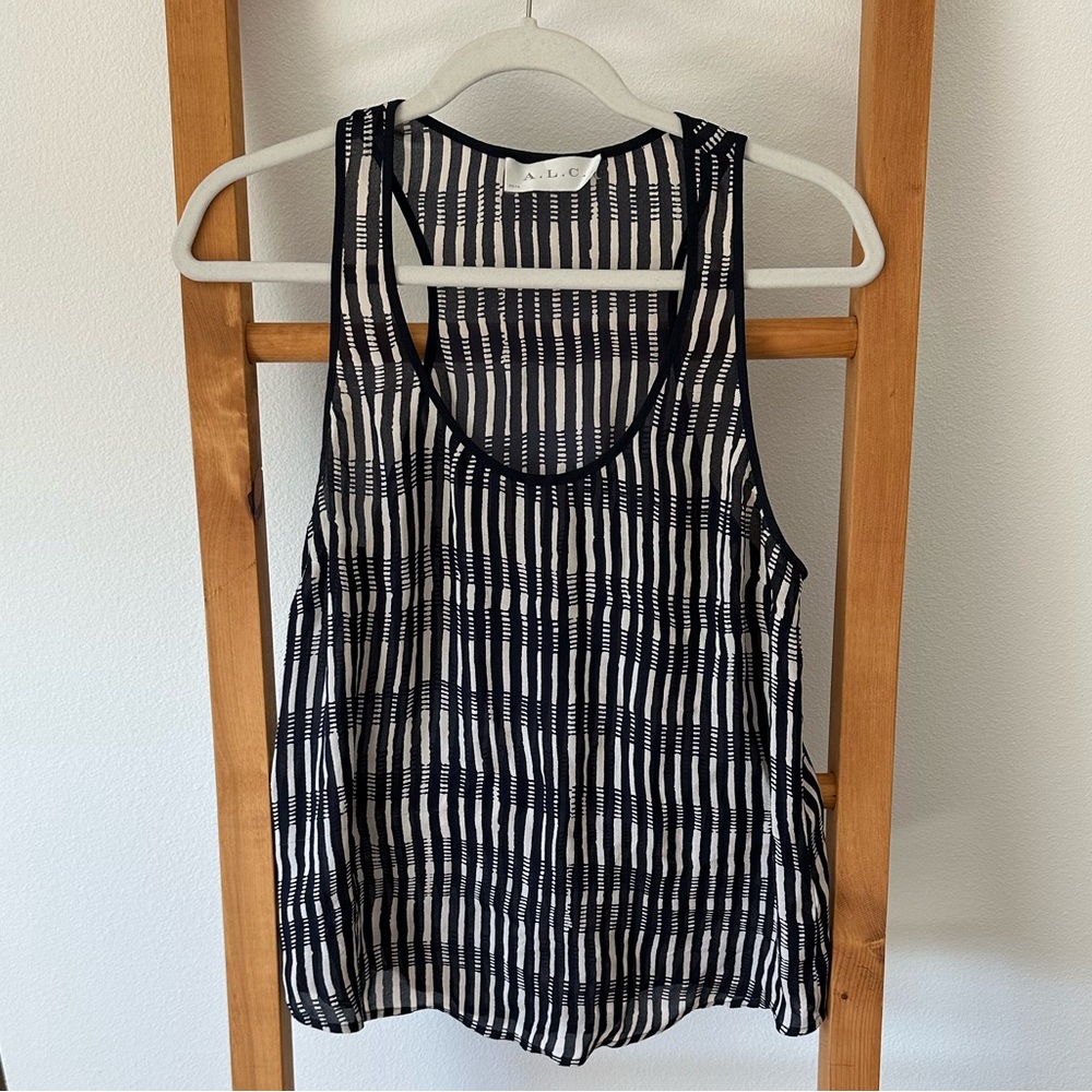 A.L.C. Silk Printed Racerback Tank